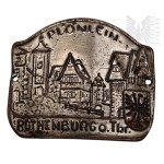 Germany: Set of Metal Reliefs from Various Cities—Dresden, Eisenstein, Hockstein, Rothenburg, Pottenstein, Königstein—Pin and Medal
