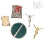 Set of Religious Pins: Our Lady, The Baptism of Jesus, Saint Christopher, Jesus from the Wall Cross
