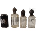 3 Decorated Glass Vials/Bottles with Metal Stoppers