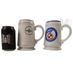 PRL/IIIRP - Two Commemorative Ceramic Mugs, Polish Army, 11th Bolesławiec Anti-Aircraft Artillery Regiment, Polish Air Force, Handmade in Mikołów, Poland / Cerlux