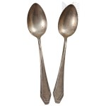 Two Plated Spoons, Plated by J. Czerwiński, BM, White Metal