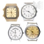 USSR/Russia - Set of 4 Soviet Watches: Delbana, Poljot, Pobieda, Łucz