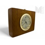 USSR - Soviet "Slava" Mechanical Standing Alarm Clock in a Wooden Case