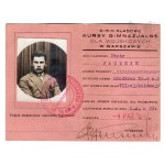 IIRP - Student ID for the 8-Class Junior High School Courses for Military Personnel in Warsaw, 1932–1933; Family of Kazimierz Jacynik, Lieutenant General of the Polish Army, Maciejów