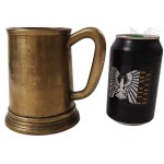 Brass-Plated Beer Mug with a Glass Bottom, Dedicated to Allan Gary, 1973, EPNS Plated