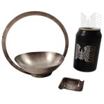 Art Deco - Silver-Plated Sugar Bowl/Basket with Handle by Julia Keilowa (?) MET, Silver-Plated Small Ashtray by WMF, Silver-Plated