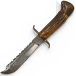 Hunting Knife with Saw, Horn Handle