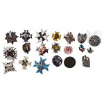 Set of 20 REPLICAS of Badges in a Display Case: 19th Volhynian Uhlan Regiment, 28th Kaniów Rifle Regiment, 26th Greater Poland Uhlan Regiment, 14th Jazłowiec Uhlan Regiment, 59th Greater Poland Infantry Regiment, 6th Kaniów Uhlan Regiment, 1st Legion Uhla