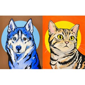 Katarzyna KOT (nar. 2001), Čtyři tlapky, dva světy, diptych, 2026