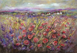 Anna SANDECKA-LĄKOCY (ur. 1970), Red and gold melody, 2026