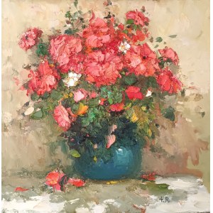 Tetiana RUSAKOVA (née en 1952), Fleurs rouges, 2026