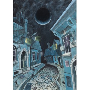 Dariusz Franciszek Różyc (ur. 1978, Sosnowiec), Blue moon-day z cyklu Uliczki, 2025