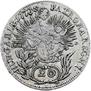 Maria Theresia, 20 Kreuzer 1773, B/E.v.M-D, Kremnitz