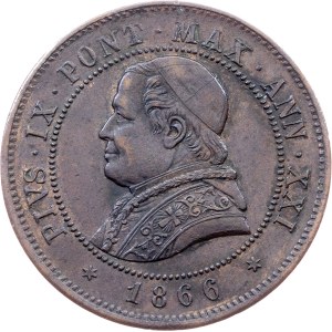 Pius IX, 4 soldi, 1866 r., Rzym