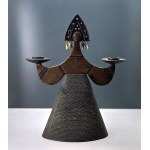 "Matryoshka" Two-Pronged Candleholder, "Panienka" — Vintage USSR from the 1960s
