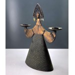 "Matryoshka" Two-Pronged Candleholder, "Panienka" — Vintage USSR from the 1960s