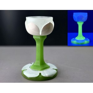 Art Deco - A Rare Opal-Uranium Glass Goblet - 1930s