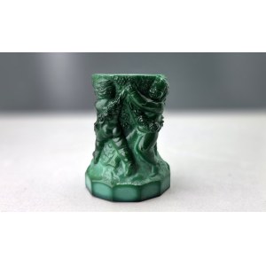 Malachite glass - Dancing Cherubs Vase - Curt Schlevogt - First half of the 20th century