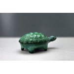 Turtle-shaped box or case – Curt Schlevogt, malachite glass – Czechoslovakia