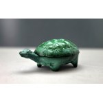 Turtle-shaped box or case – Curt Schlevogt, malachite glass – Czechoslovakia