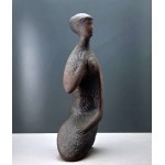 A clay sculpture of a woman from the Jihokera Bechyne studio in the 1960s