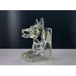 Crystal bookend in the shape of a dog