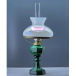 A kerosene lamp made of malachite glass, manufactured at the Jablonec nad Nisou Glassworks—1960s