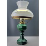 A kerosene lamp made of malachite glass, manufactured at the Jablonec nad Nisou Glassworks—1960s