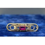 Antique Art Deco brooch with a ruby center stone—first half of the 20th century
