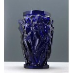 Art Deco "Bachantes" Vase - H. Hoffmann - cobalt glass - 1930s.