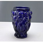 Art Deco "Bachantes" Vase - H. Hoffmann - cobalt glass - 1930s.