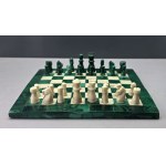 Collectible, handcrafted malachite chess set - first half of the 20th century