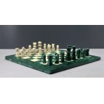 Jeu d'échecs de collection en malachite, fabriqué à la main – première moitié du XXe siècle.