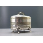 Silver-plated box-shaped sugar bowl — first half of the 20th century