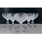 Service de six coupes à champagne en cristal – années 70