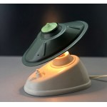 Bakelite table lamp with a green metal shade - Czechoslovakia, 1930s