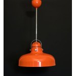 Designer orange pendant lamp by S. Indra - 1970s vintage.