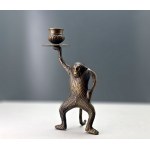 Bronze monkey-shaped candlestick — Vintage from the 1980s