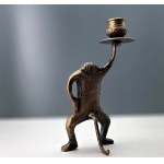 Bronze monkey-shaped candlestick — Vintage from the 1980s