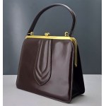 Vintage - Dark brown patent leather handbag - 1960s