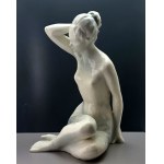 Large ceramic figurine - Girl with a Bun - designed by B. Kokrda - 1960s