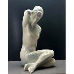 Large ceramic figurine - Girl with a Bun - designed by B. Kokrda - 1960s