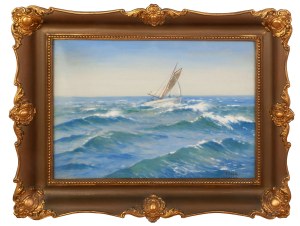 Soter Jaxa-Małachowski, Łódź na wzburzonym morzu, 1940 r.