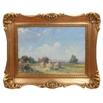 Mieczysław Serwin-Oracki, Haystacks in a Meadow in Kąty, 1965