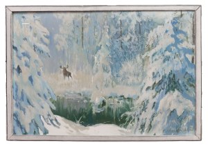 Edward Wroczyński, Łoś zimą w lesie, 1978 r.