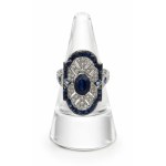 Ring with sapphires and diamonds