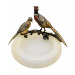 Business card holder with pheasants, Vienna, ca. 1920