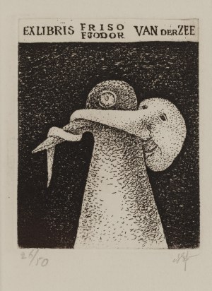 Stasys Eidrigevicius (ur. 1949, Mediniszki na Litwie), Exlibris Friso Fjodor Van Der Zee