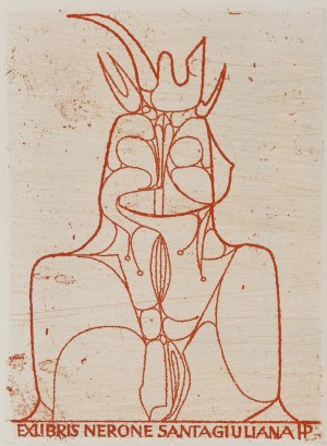 Henryk Płóciennik (1933 Łódź - 2020 ), Ex libris Nerone santa Giuliana