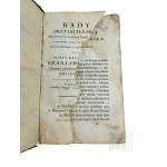 19th century - 2 Books Bound Together - Józef Kalasanty Szaniawski (1764 Kalwaria Zebrzydowska – Lviv 1843) – 1805 - Friendly Advice – Warsaw & Filip Neriusz Golański (1753 Kraków – Vilnius 1824), 1808 - On Pronunciation and Poetry – Vilnius (Biblioph